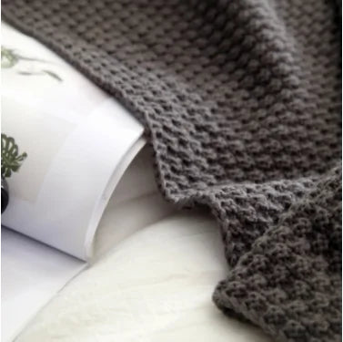 Nordic Fringed Knit Wool Blanket